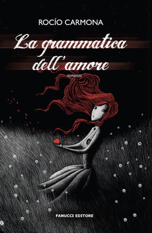copertina del libro con una ragazza dai capelli rossi con una mela in mano su sfondo nero